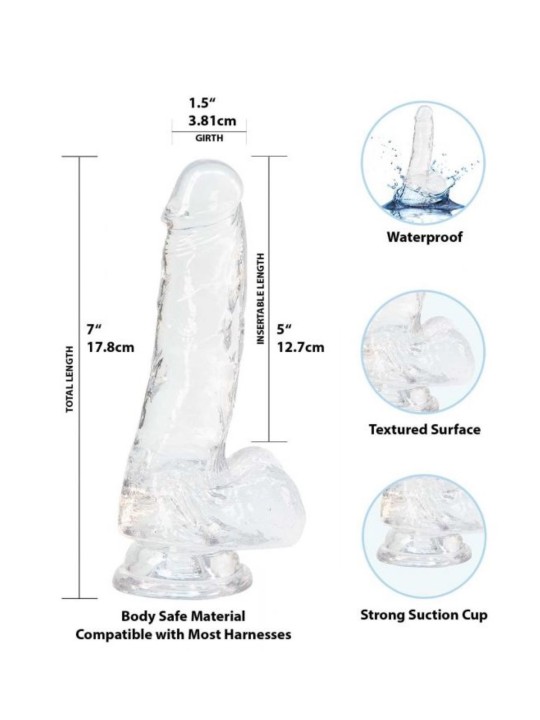 Crystal Addiction - Transparent Dildo - 18 cm