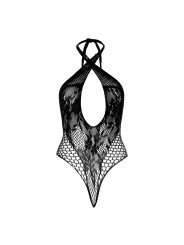 Halterneck Lace Bodysuit - Black