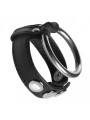 Leather and Steel Cock and Ball Ring