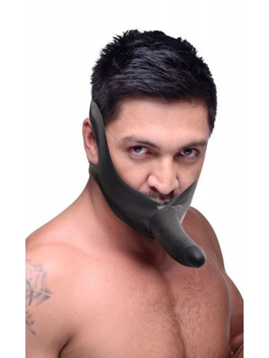 Master Series - Face Strap-On Mouth Gag with Dildo - Black