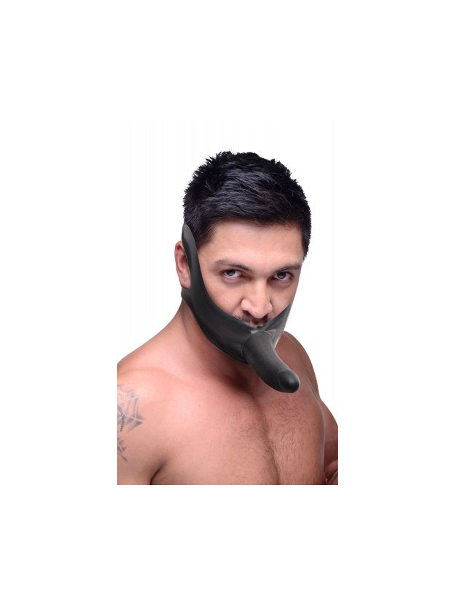 Master Series - Face Strap-On Mouth Gag with Dildo - Black