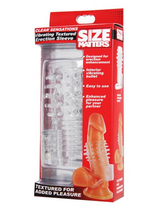 Size Matters - Clear Sensations Vibrerende Penis Sleeve - Transparant