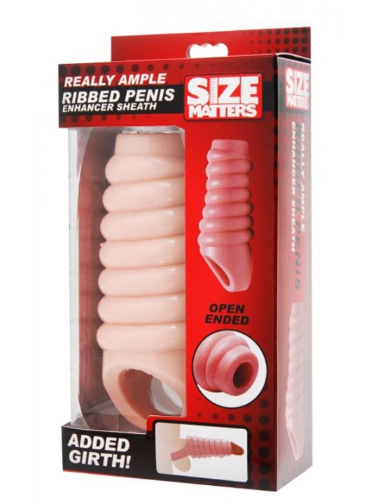 Size Matters - Really Ample - geribbelde penis sleeve