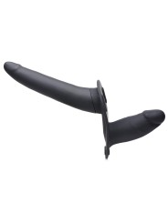 Power Pegger Double Strap-On Vibrator - Black
