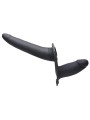 Power Pegger Double Strap-On Vibrator - Black