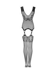 Vlinder Catsuit Met Jarretel Design - Zwart