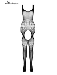 Suspender Catsuit with design black