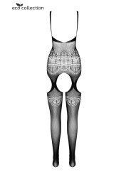 Suspender Catsuit with design black