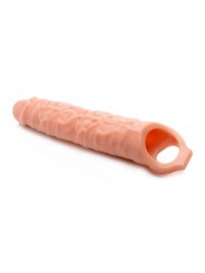 Extender Penis Sleeve With Nubs - Light Skin