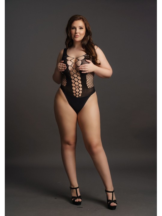 Contrast Body Suit Curvy black