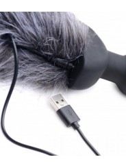 Vibrerende Anaal Plug Met Vossenstaart - Grijs