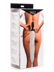Vibrating Anal Plug With Fox Tail - White
