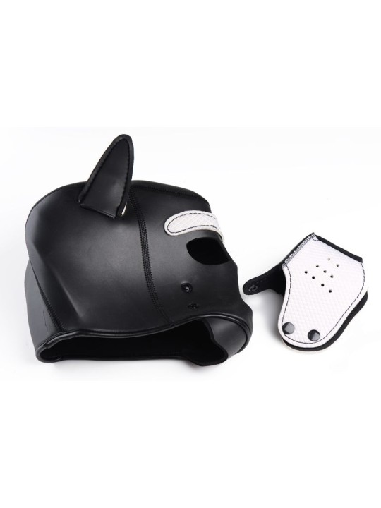 Spike Puppy BDSM Hood - Zwart/Wit