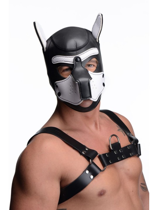 Spike Puppy BDSM Hood - Zwart/Wit