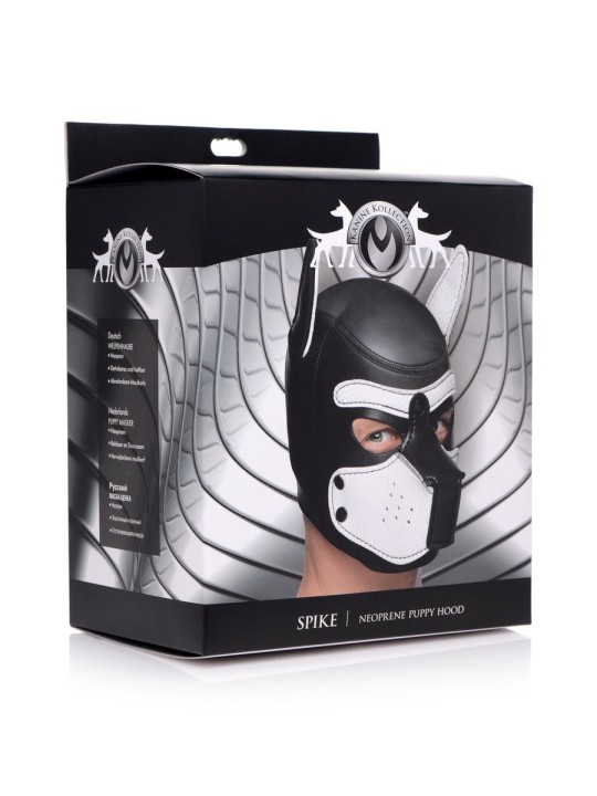 Spike Puppy BDSM Hood - Zwart/Wit