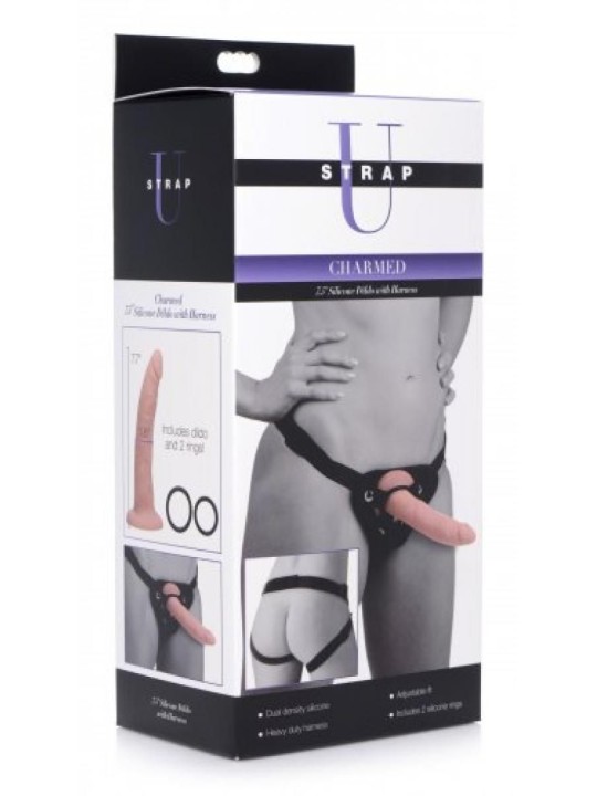 Realistische Dildo Met Harnas - 19.5 cm.