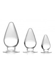 Master Series - Triple Cones Anaalplug Set van 3 - Transparant