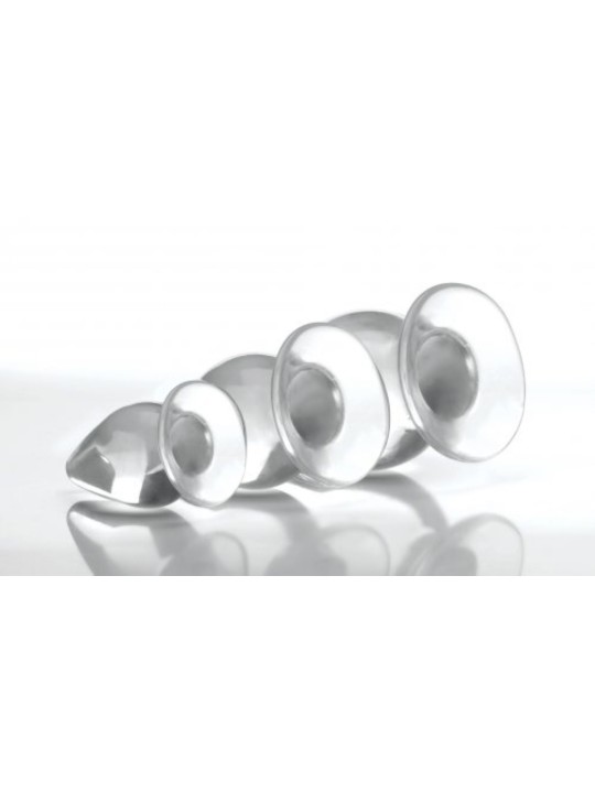 Master Series - Triple Cones Anaalplug Set van 3 - Transparant