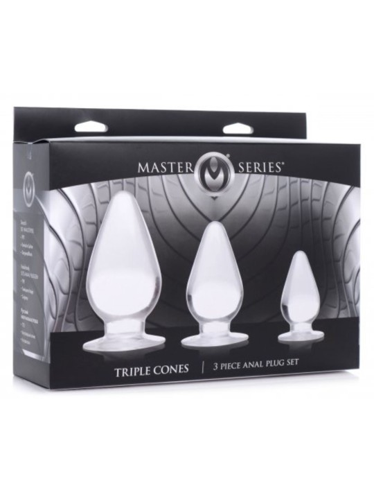 Master Series - Triple Cones Anaalplug Set van 3 - Transparant