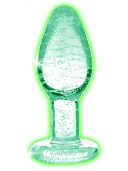 Glow-In-The-Dark Glass Anal Plug - Small