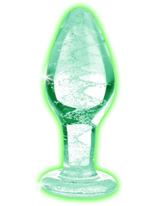 Glow-in-the-Dark Anaalplug Van Glas - Medium