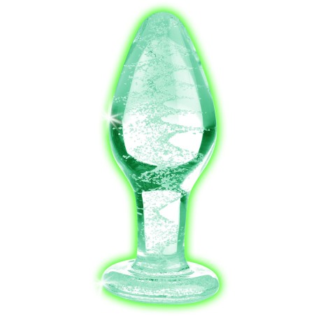 Glow-In-The-Dark Glass Anal Plug - Medium