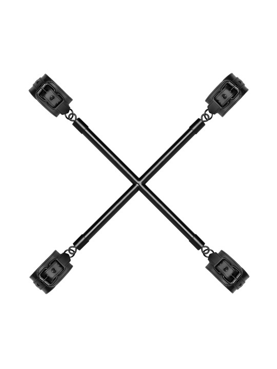 Hog Tie Cross Bar With Cuffs - Black