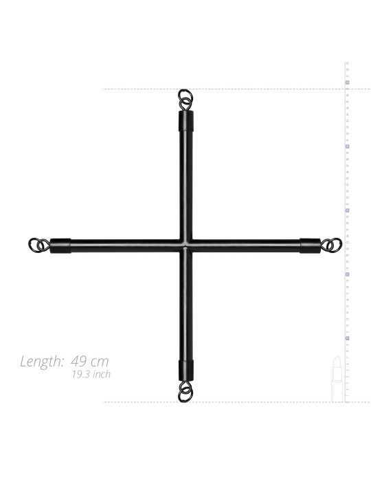 Hog Tie Cross Bar With Cuffs - Black