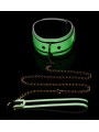 Kink in the Dark - Glow In De Dark Halsband Met Riem