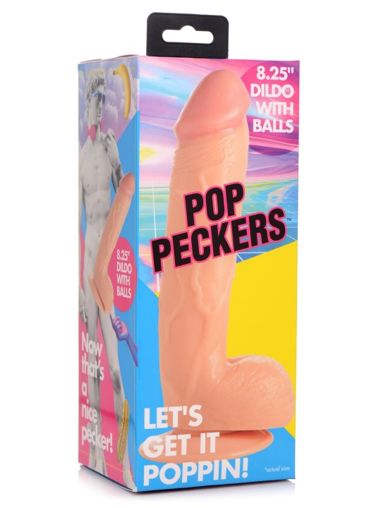 Pop Peckers - Poppin Realistische Dildo Beige - 20cm