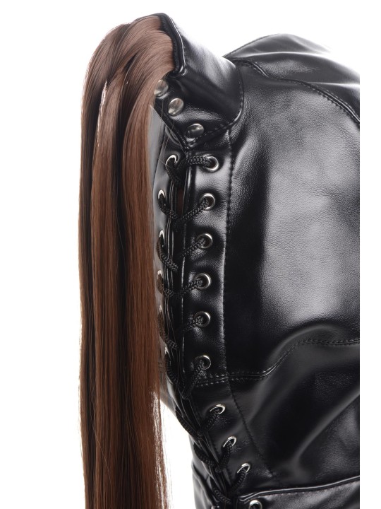 Bondage Hoofd Masker Met Paardenstaart