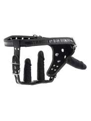 Double Penetration Strap On Harnas - Zwart