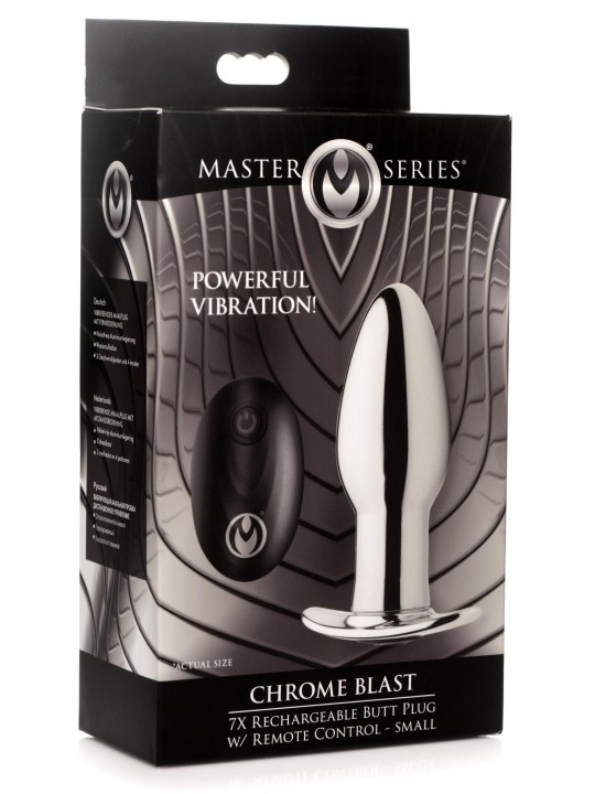 Chrome Blast Rechargeable Butt plug with Remote Control - Small