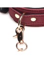 Master Series - 6-delige BDSM Suede Boeienset Met Collar En Riem - Bordeaux