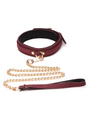 Master Series - 6-delige BDSM Suede Boeienset Met Collar En Riem - Bordeaux