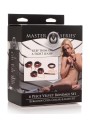 Master Series - 6-delige BDSM Suede Boeienset Met Collar En Riem - Bordeaux