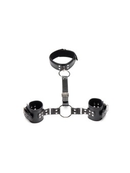 Strict - Halsband Met Polsboeien Restraint Set - Zwart