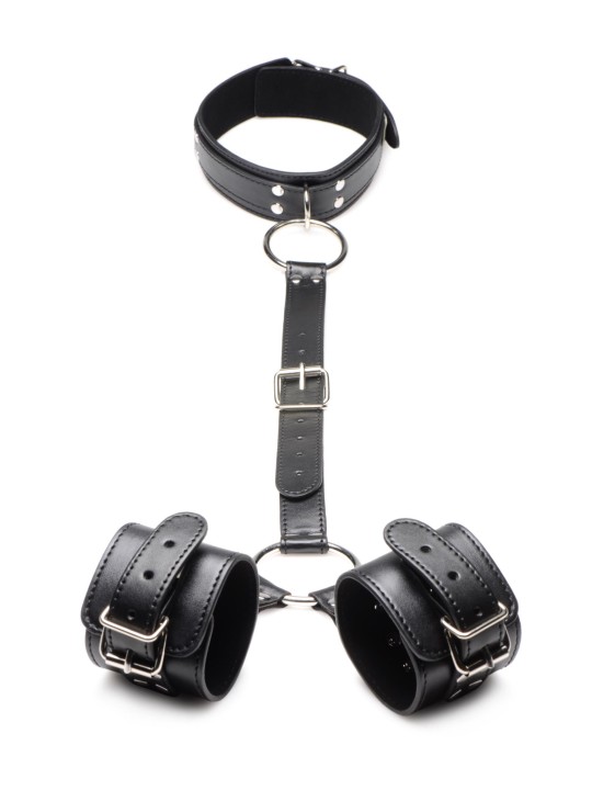 Strict - Halsband Met Polsboeien Restraint Set - Zwart