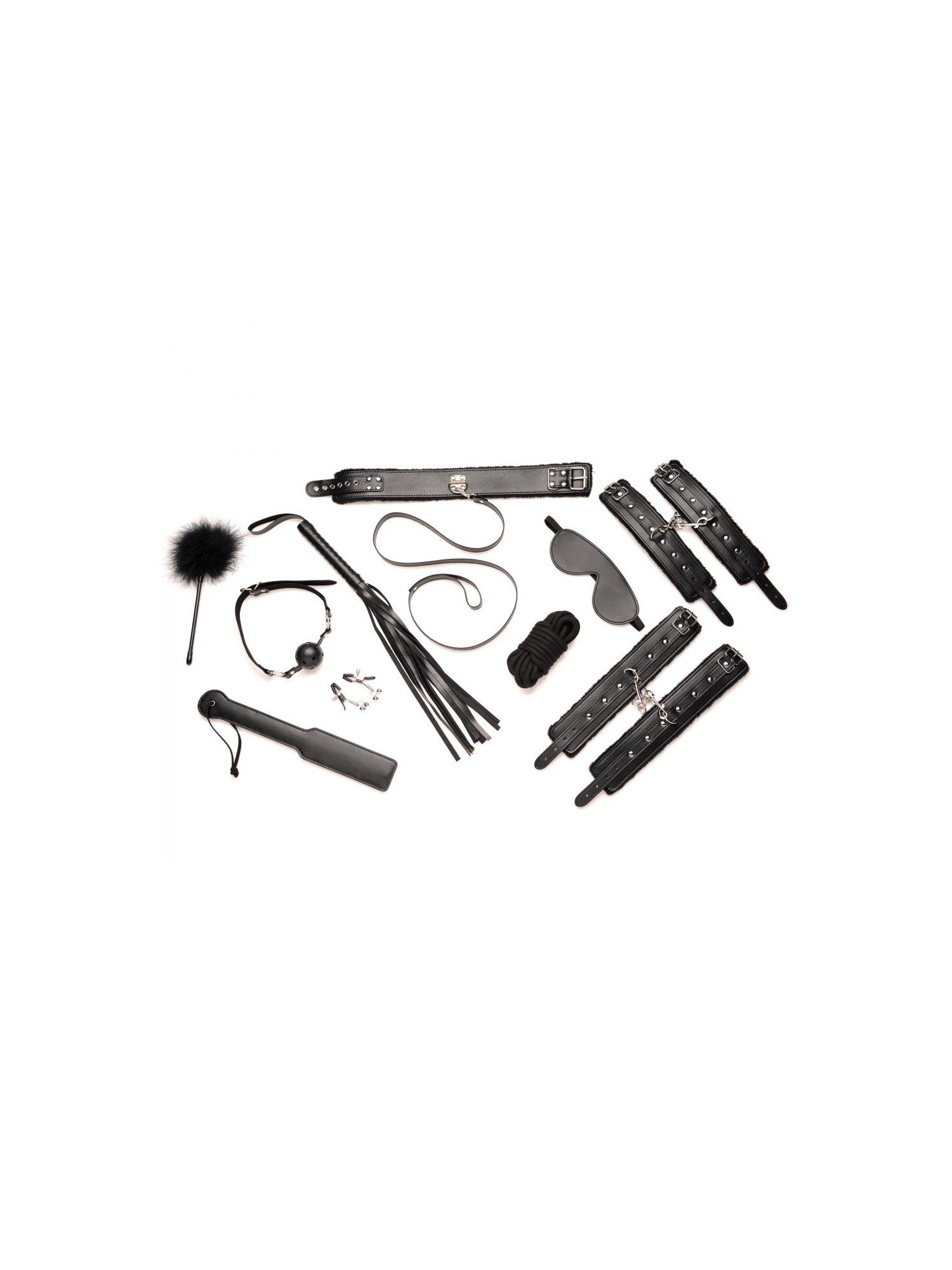 Hook Up 10-delige Pluche Bondage Set - Zwart