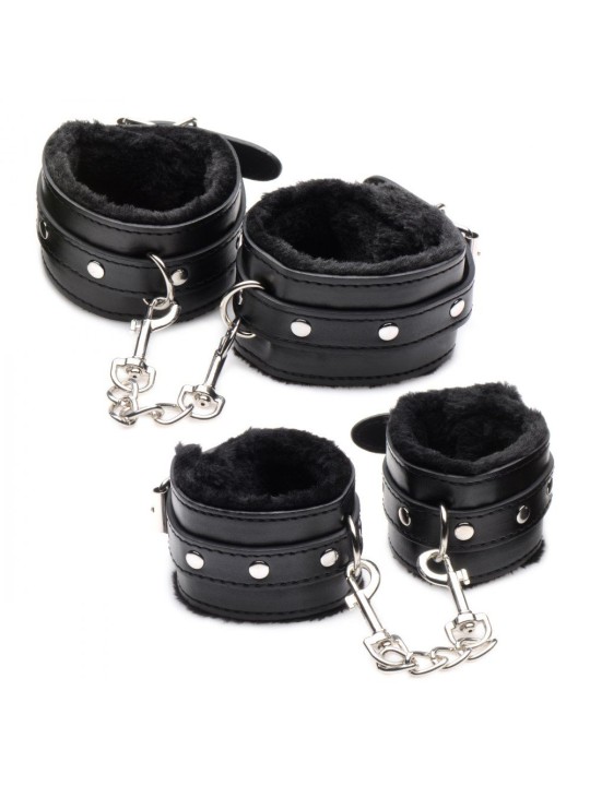 Hook Up 10-delige Pluche Bondage Set - Zwart