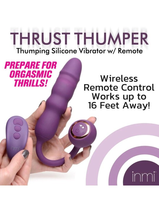 Thru Thumper Stotende Siliconen Vibrator met Afstandsbediening