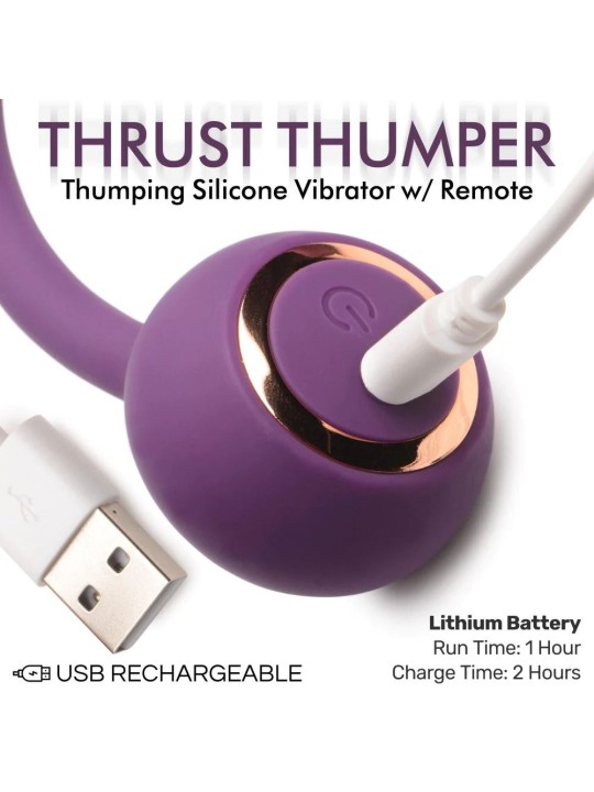 Thru Thumper Stotende Siliconen Vibrator met Afstandsbediening