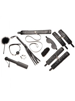 Hook Up 10-Piece Plush Bondage Set - Black