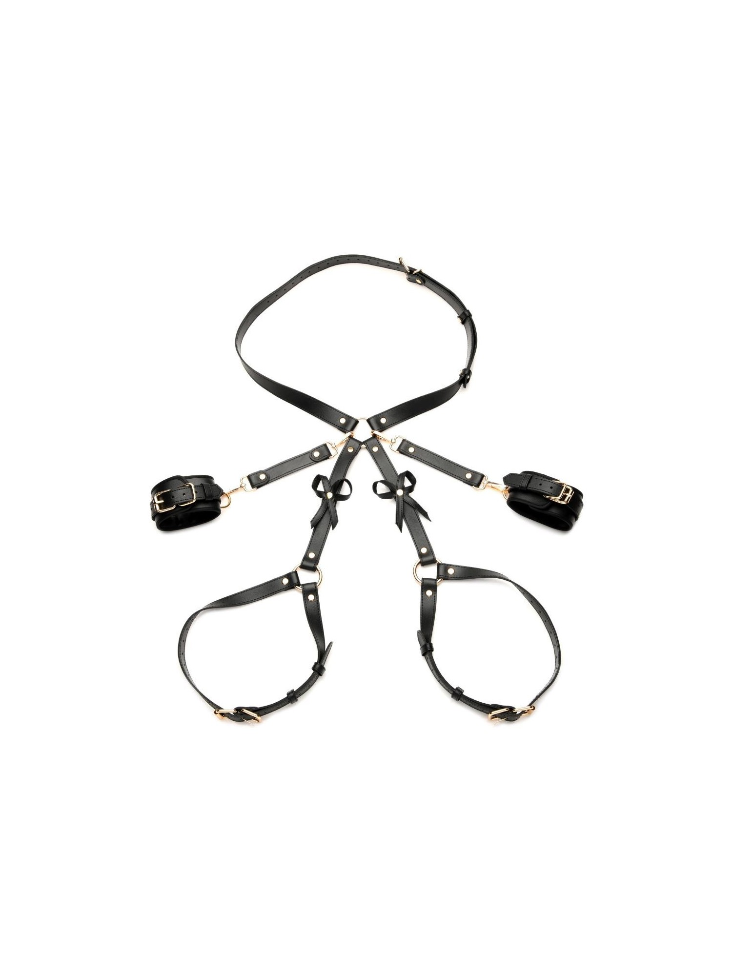Strict - Bondageharnas met strikken M/L - Zwart