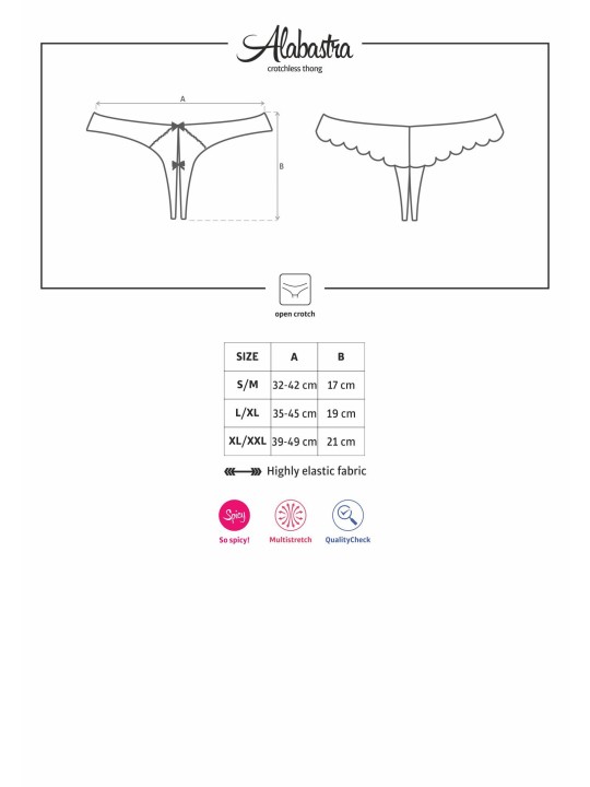 Obsessive - Alabastra Crotchless Thong - White