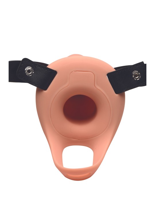 Realistische Vibrerende Siliconen Penis Sleeve - Beige