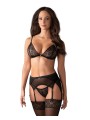 Obsessive - 3-piece bra set Shibu - black