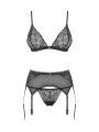 Obsessive - 3-piece bra set Shibu - black