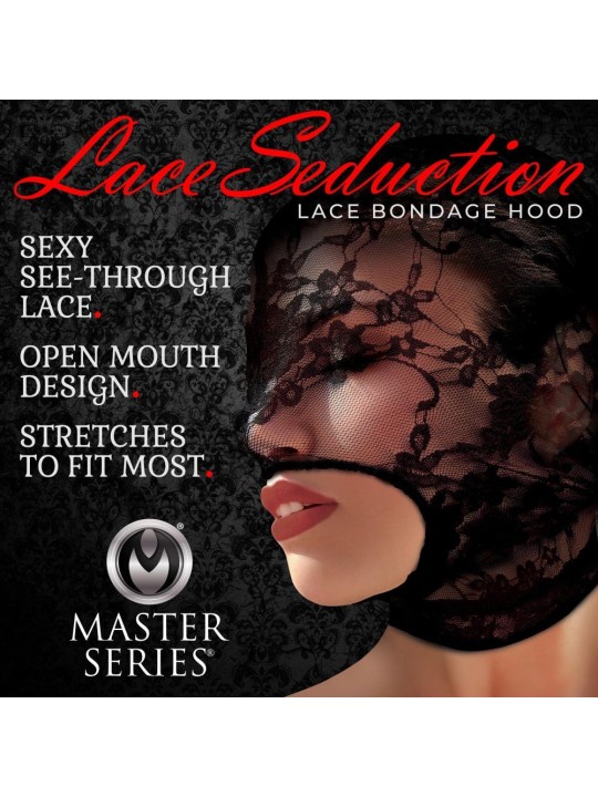 Lace Seduction Bondage Mask - Black