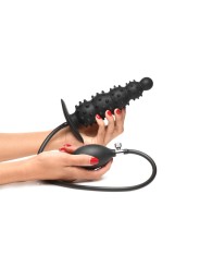 Master Series - Geribbelde Opblaasbare Anaalplug - Zwart
